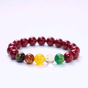 an image of Five Elements Agate Cinnabar Bracelet-Absorb wealth in all aspects