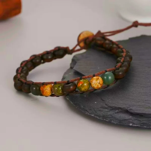 an amage of Classical sandalwood Transfer stone woven Bracelet