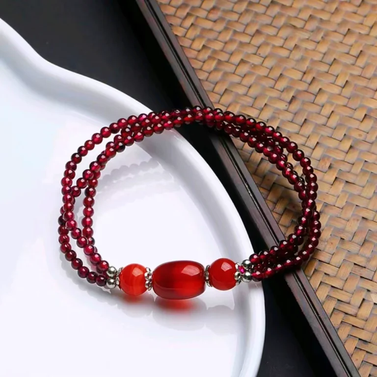 an amage of Red Agate Garnet bracelet