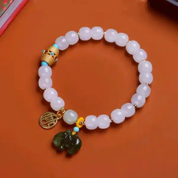 an amage of Little elephant Hetian Jade Bracelet