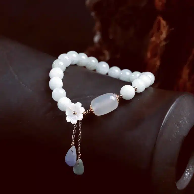 an amage of Pure White Jadeite Bracelet