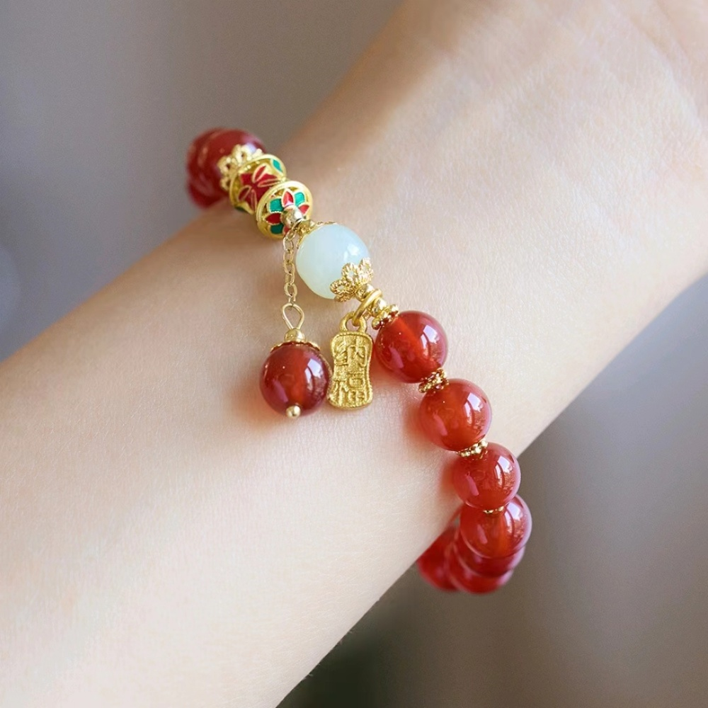 Natural Red Agate Jade Bracelet