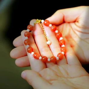 an amage of Southern Red Agate Jade Bracelet