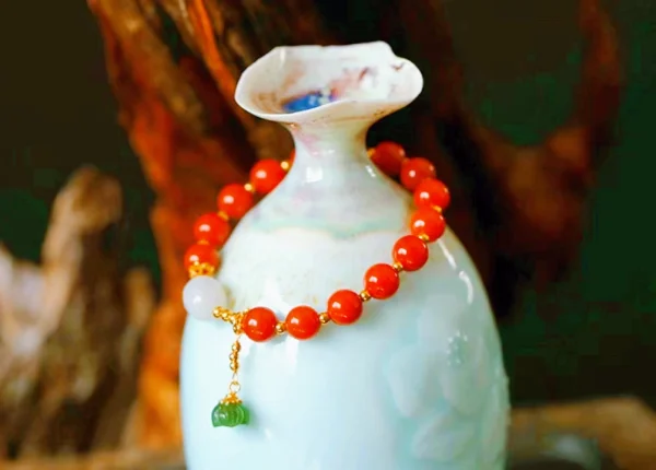 an amage of Southern Red Agate Jade Bracelet