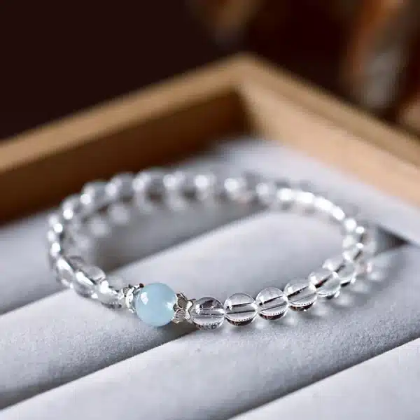 an amage of White Crystal Bracelet Aquamarine Good Luck