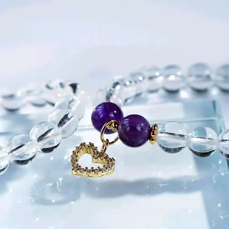 an amage of White Crystal Bracelet&Amethyst